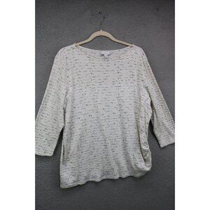 Pure Jill 3/4 Sleeve Ruched Side Tunic Top-Size XL
